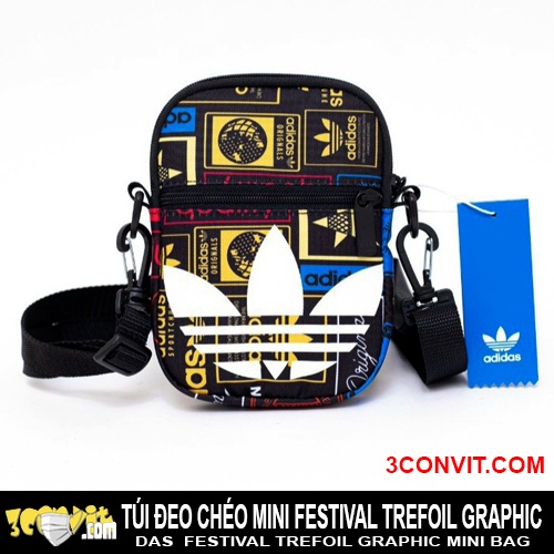 Túi đeo chéo 3 lá Mini Festival Trefoil Graphic Bag