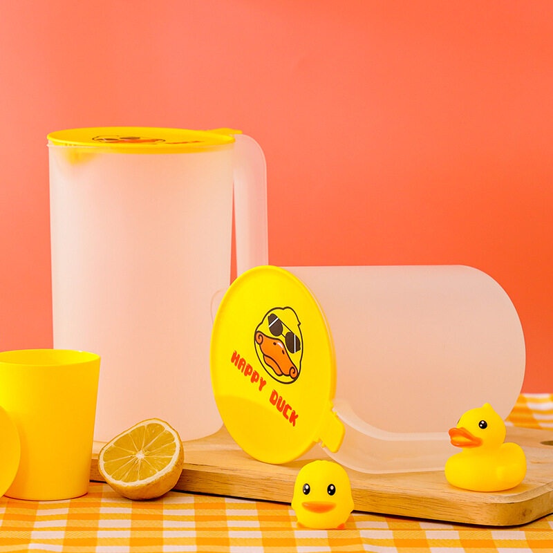 ONLY HOUSE Ấm Đun Nước Lạnh Bằng Nhựa Chịu Nhiệt Độ Cao Hình Vịt Vàng Nhỏ Phong Cách