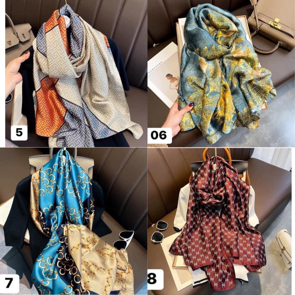 khăn quàng cổ nữ lụa satin choàng dài sang chảnh hot 2022