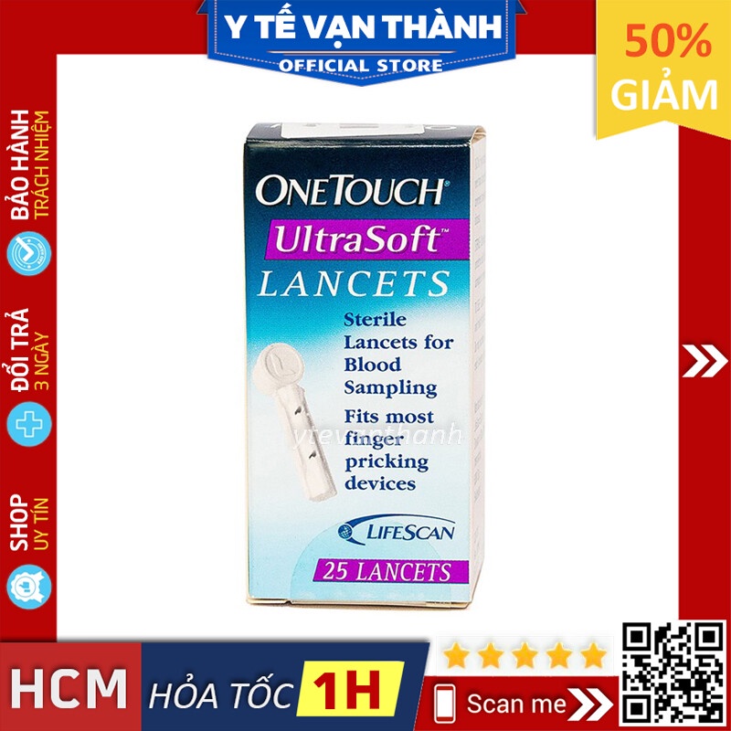 ✅ Kim Thử Đường Huyết Onetouch Ultra Soft Lancets | (Kim Lấy Máu One Touch) -VT0935