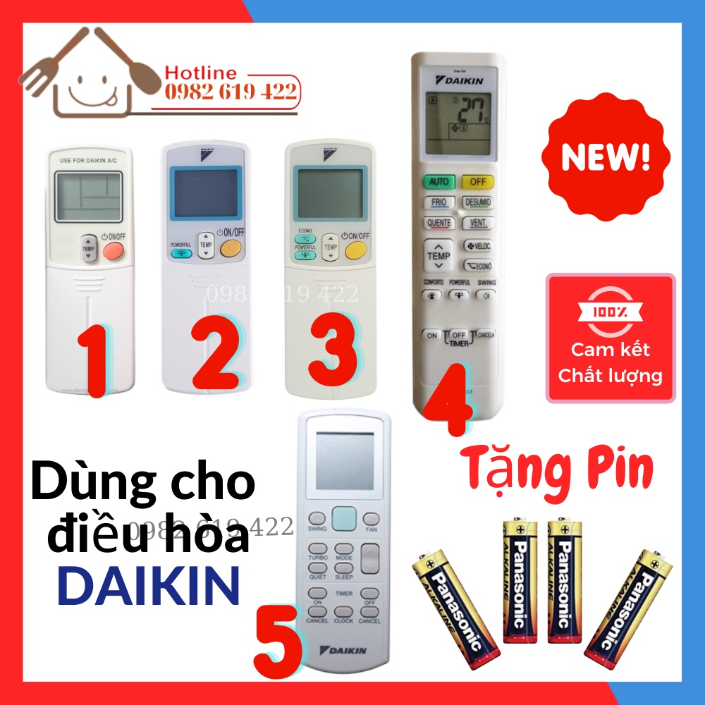 TẶNG PIN - HÀNG TỐT - Tổng hợp các loại Điều khiển Remote dùng cho các loại điều hòa Daikin
