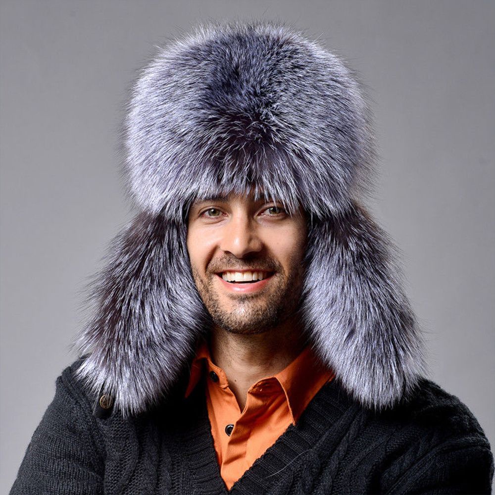 Nón lông trùm đầu chống gió bằng lông giả thời trang kiểu Nga cho đi săn/ trượt tuyết