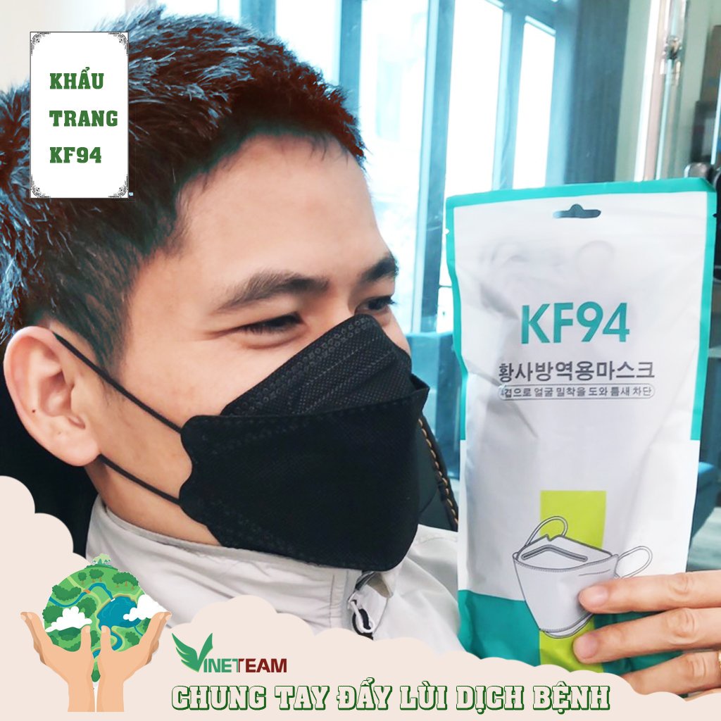 Khẩu Trang KF94 Vinetteam Hàn Quốc Bao Bì Chữ Tiếng Hàn, kháng Khuẩn PM 2.5 4732