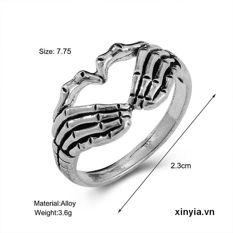 Nhẫn kim loại hình xương bàn tay kiểu dáng độc đáo cá tính