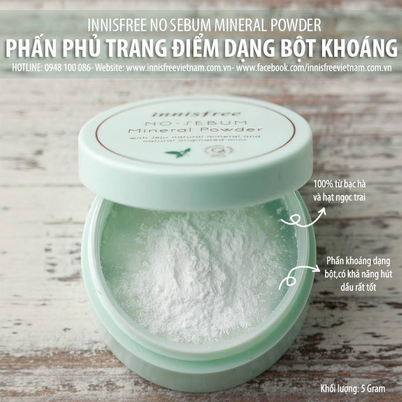 Phấn bột kiềm dầu Innisfree No Sebum Mineral | BigBuy360 - bigbuy360.vn
