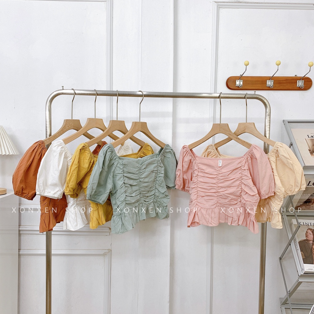 ÁO CROPTOP áo kiểu chun ngực tôn vòng 1 gợi cảm XONXEN SHOP freesize mã 3306