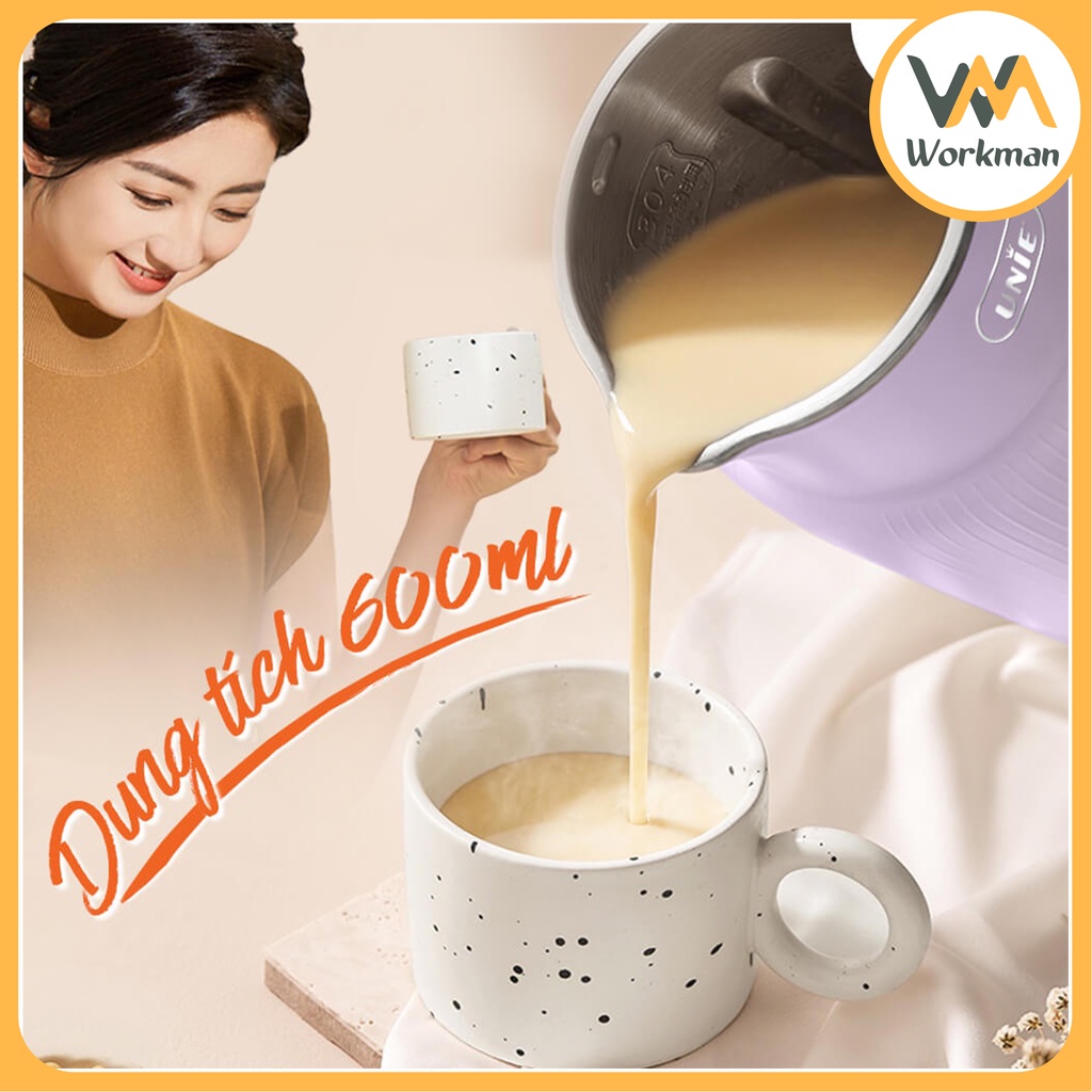 Máy Làm Sữa Hạt Mini Unie UMB08 600ml, Công Suất 600W, 5 Chức Năng Xay Nấu Đa Năng