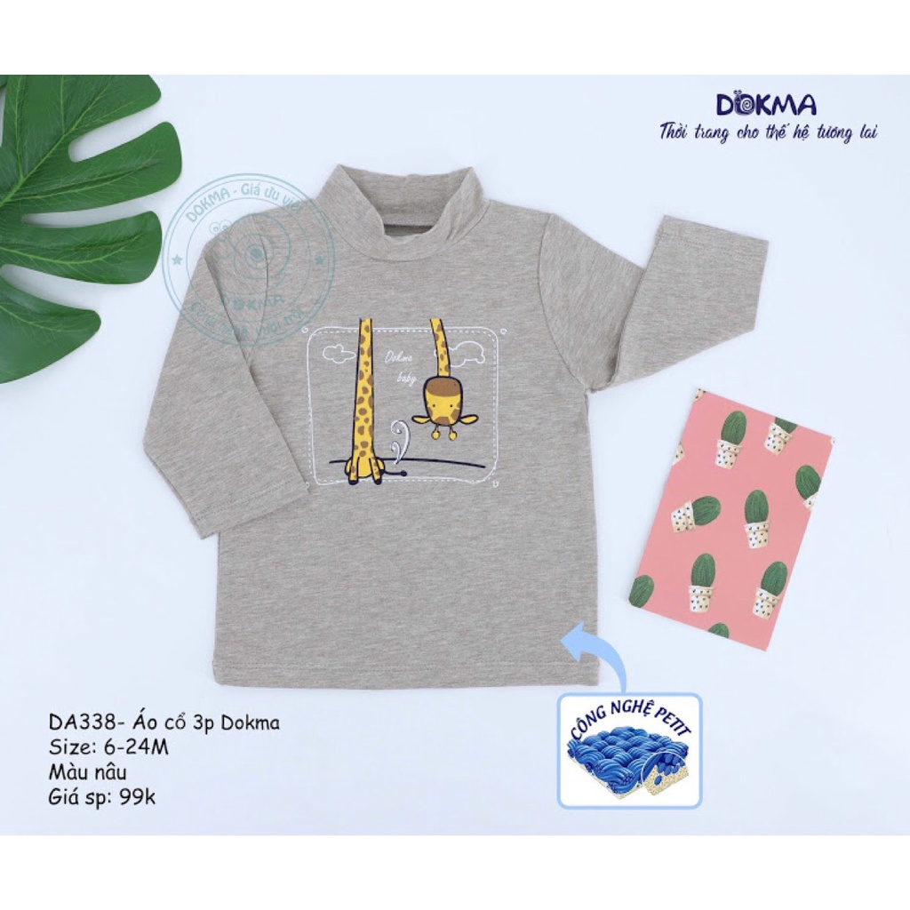 Áo thun áo giữ nhiệt dài tay thu đông cho bé trai bé gái chất dày dặn Dokma sale size 6-36M  Lamiha