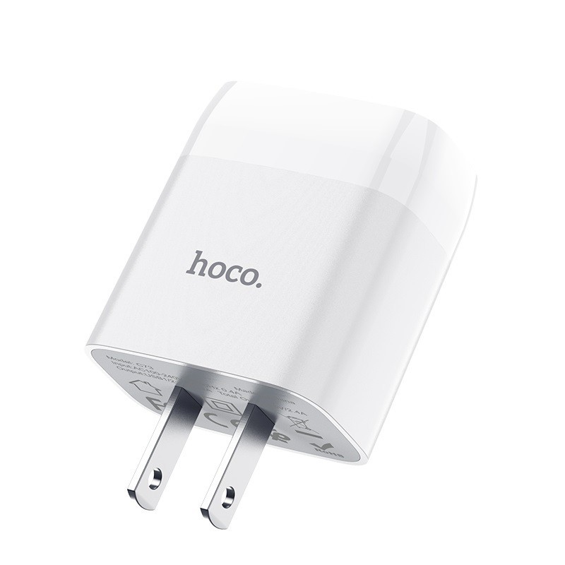 Củ sạc FREESHIP50K Hoco C73 - 2 cổng cho Iphone, Samsung, Huawei,.. - chính hãng