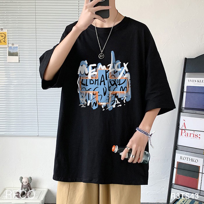 Áo thun, phông nam nữ Hàn Quốc cao cấp dáng rộng tay lỡ T-Shirt Loose R3TS43 Unisex