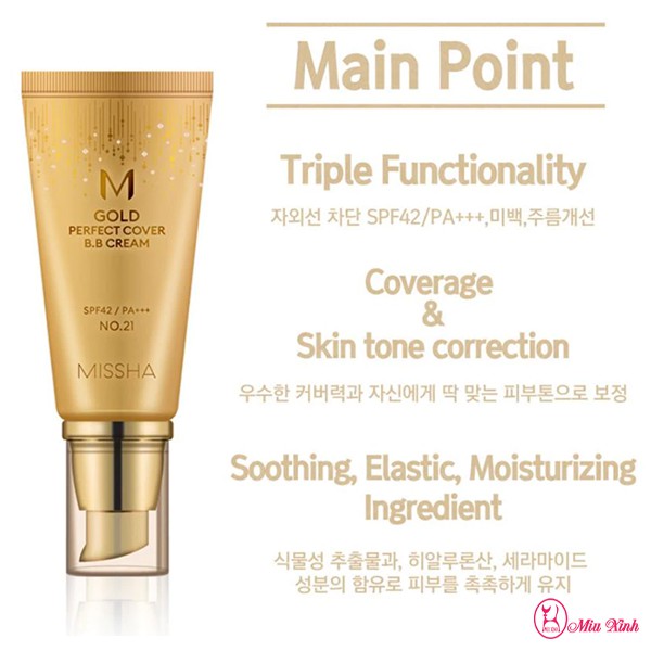 KEM NỀN [MISSHA] M Gold Perfect Cover BB Cream SPF42/PA++