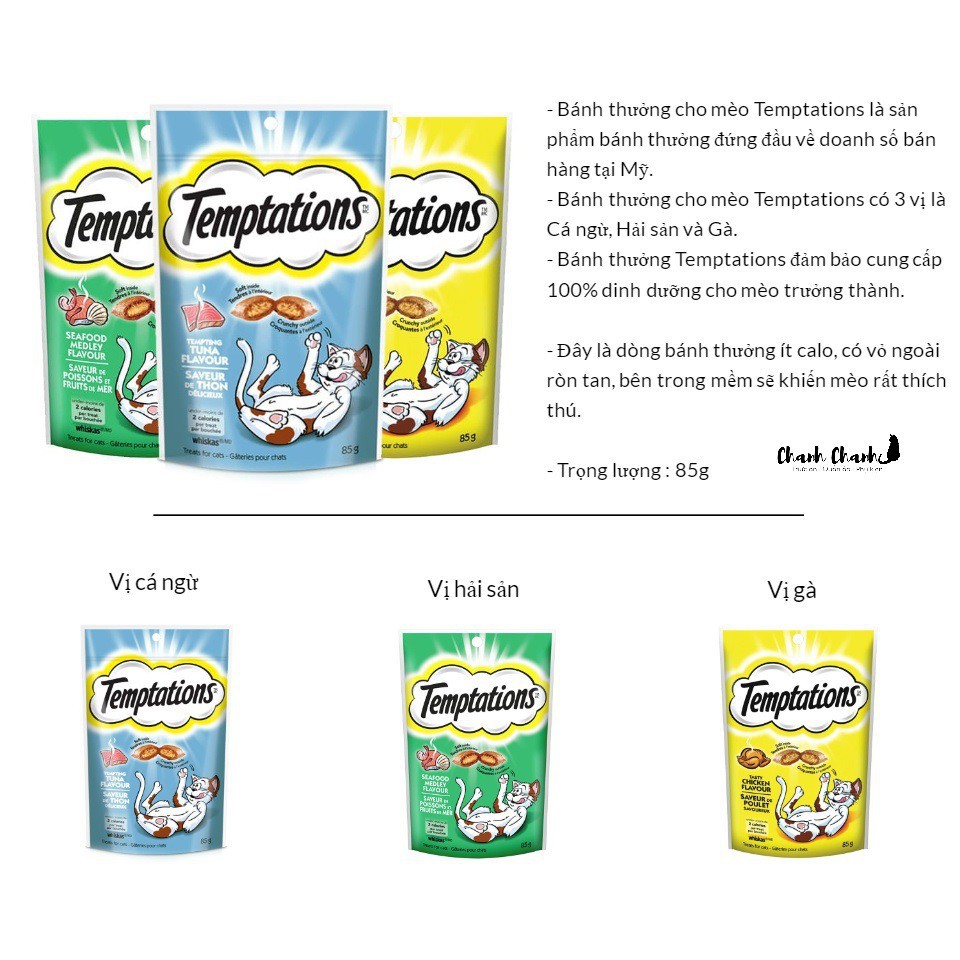 Bánh thưởng cho mèo Temptation 85g