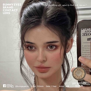 Lens Mắt Kính Áp Tròng BUNNY EYES - Lay Brown 14.2 Size M Nâu Tây Giãn Vừa