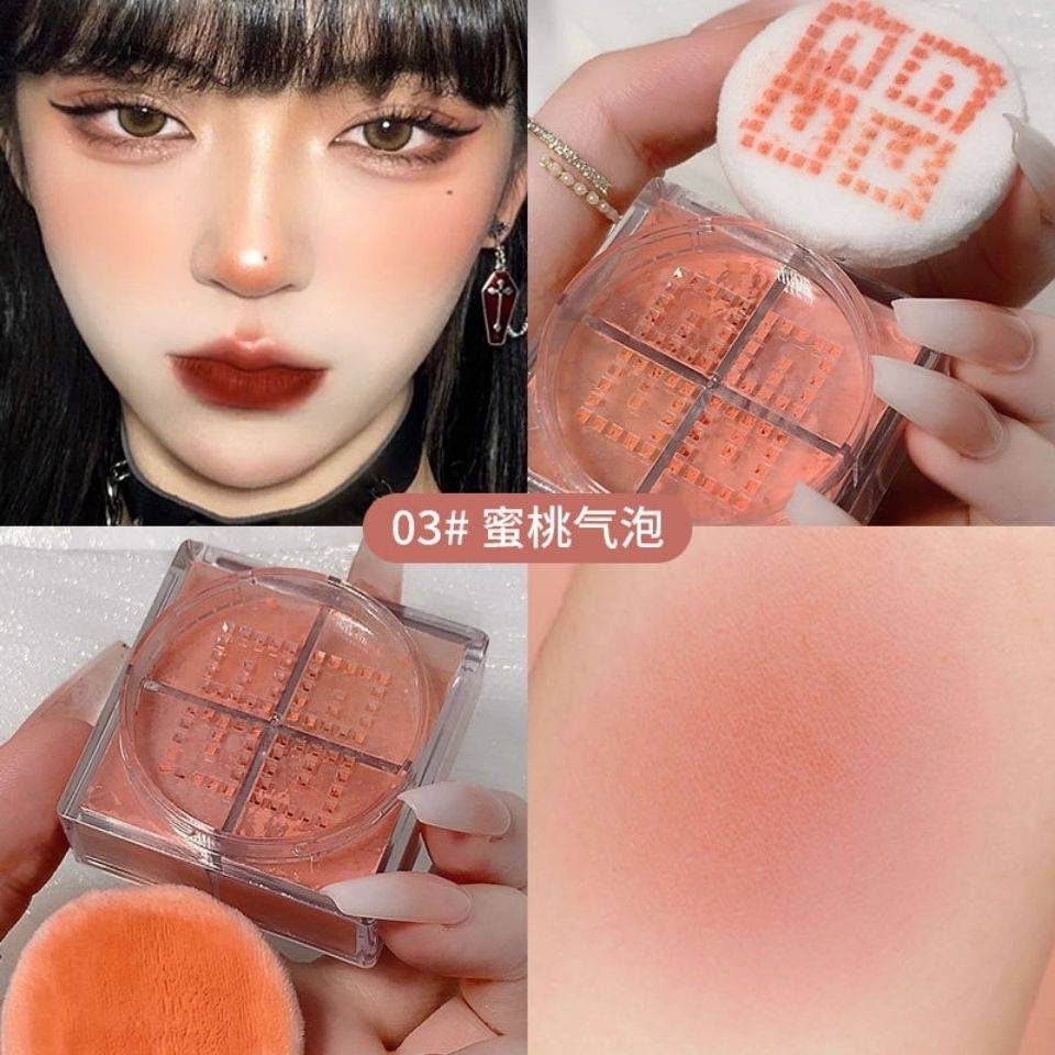 [Hàng mới về] Phấn má hồng 4 ô dễ lên màu trang điểm tự nhiên tươi tắn dễ thương | BigBuy360 - bigbuy360.vn