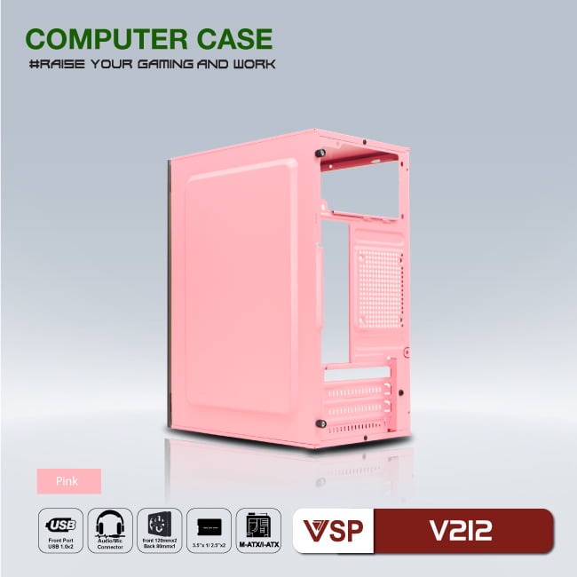 Giá siêu sốc Giá siêu rẻ Vỏ Case VSP V212 Gaming - M-ATX  - Hàng chính hãng