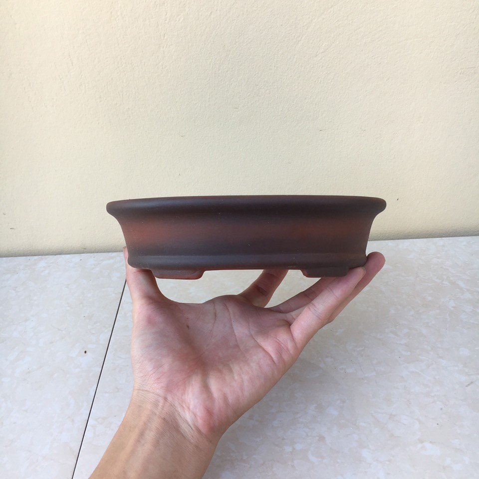 Chậu bonsai Oval mini đất nung gốm Bát tràng 1 size BM-42