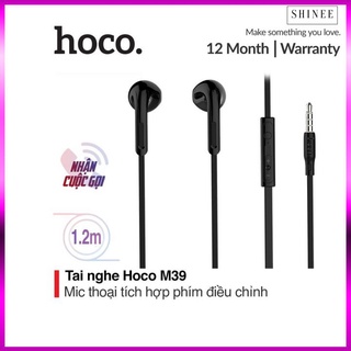 Tai nghe nhét tai Hoco M39 tích hợp Microphone và chức năng nhận cuộc gọi, chất liệu TPE chất lượng cao dài 1.2M
