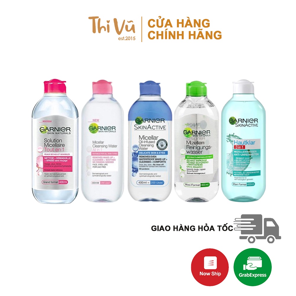 Nước tẩy trang Garnier 400ml, nước tẩy trang cho mọi loại da - Thi Vũ