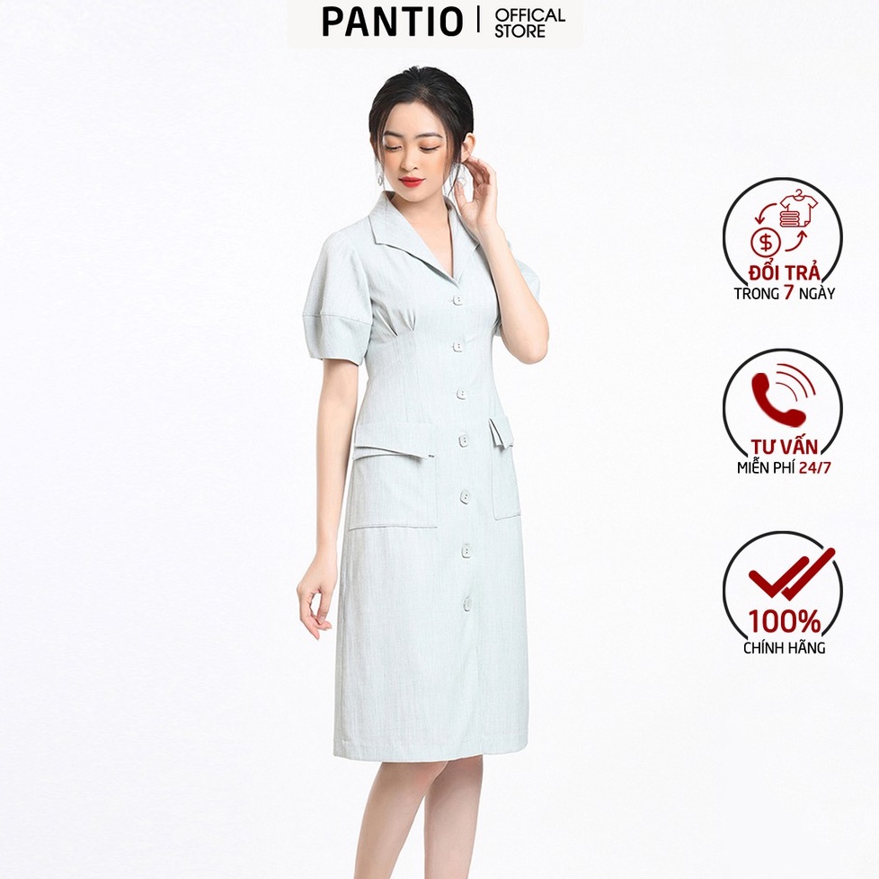 Đầm công sở dáng chữ A ngắn tay FDC52556 - PANTIO