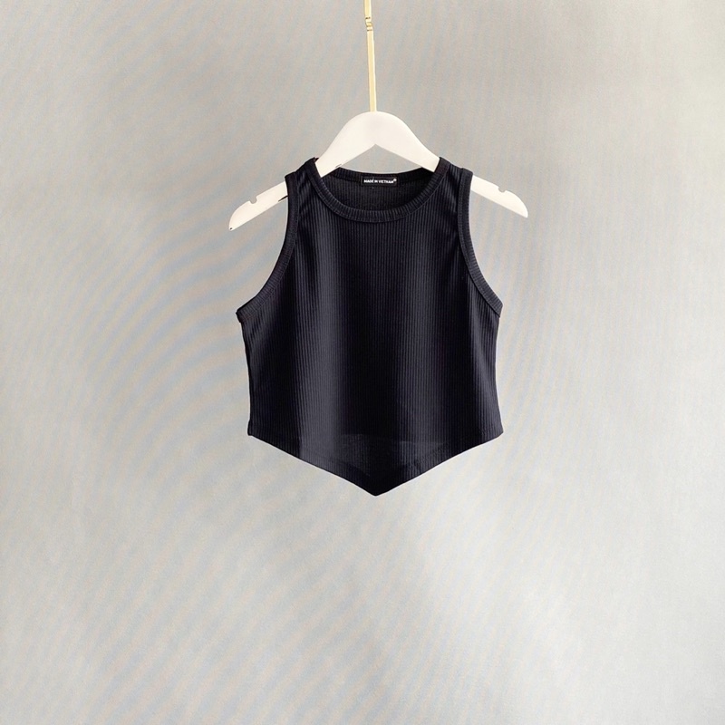 Áo croptop sát nách nữ chất thun gân thoáng mát không bị lộ