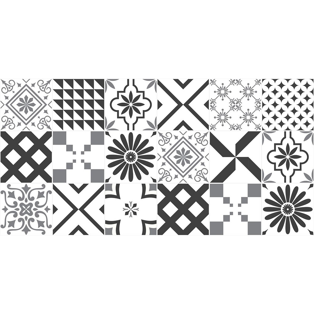 Decal gạch bông - Combo 54 ô 20x20 cm