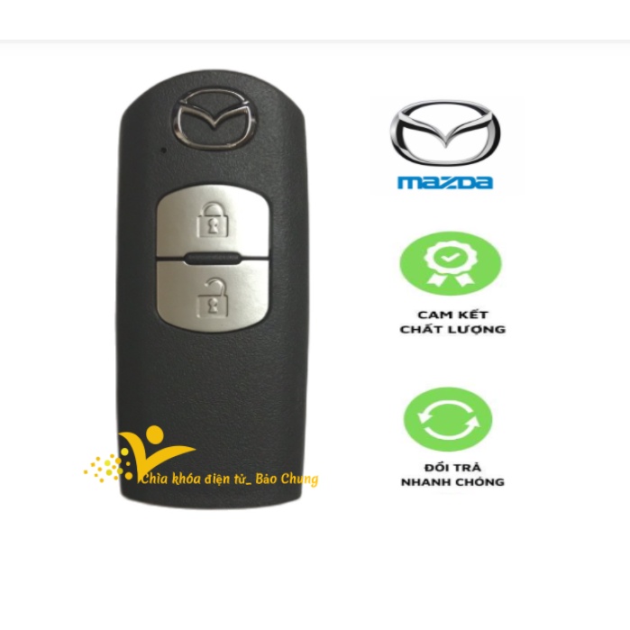 Vỏ chìa khóa smarkey xe Mazda 2 nút,3 nút kèm logo, đầu chìa có thông số chuẩn với chìa zin theo xe