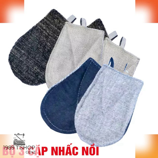 2 miếng nhấc nồi cách nhiệt bằng vải dày tiện dụng