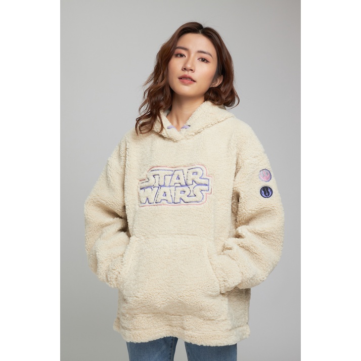 Áo Hoodie Nỉ Mũ Nữ BOO Vải Lông Cùn Dáng Rộng Đính Patch Logo Starwars | BigBuy360 - bigbuy360.vn
