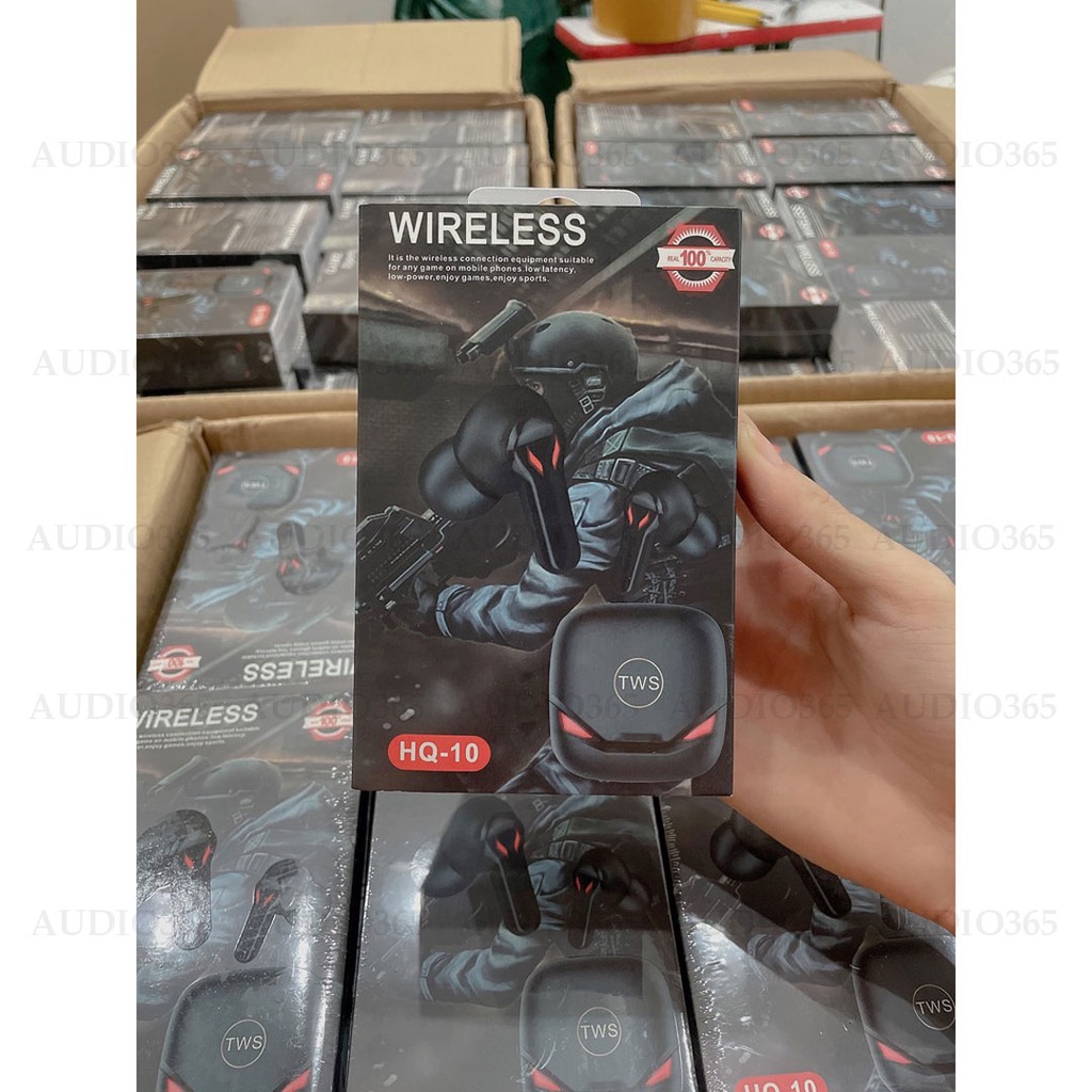 Tai nghe bluetooth gaming Audio365 HQ-10 5.0 TWS, Bass mạnh mẽ, độ trễ thấp, Pin trâu - tương thích mọi thiết bị
