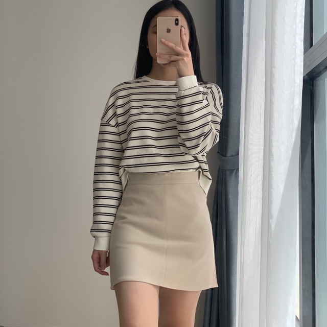 { Ảnh thật } Áo nỉ kẻ ngang