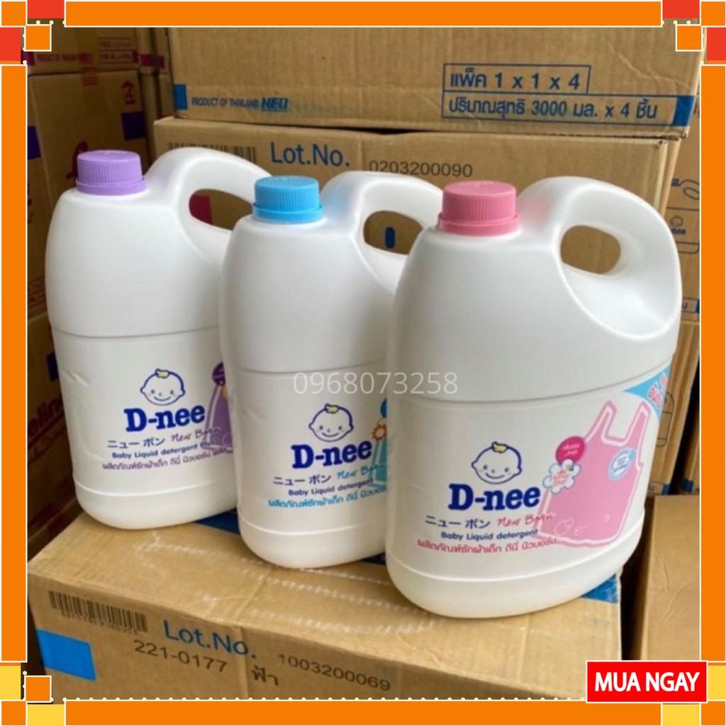 Nước Giặt Dnee Thái Lan 3000ml – Nước Giặt Cho Bé Dnee Xanh, Tím, Hồng