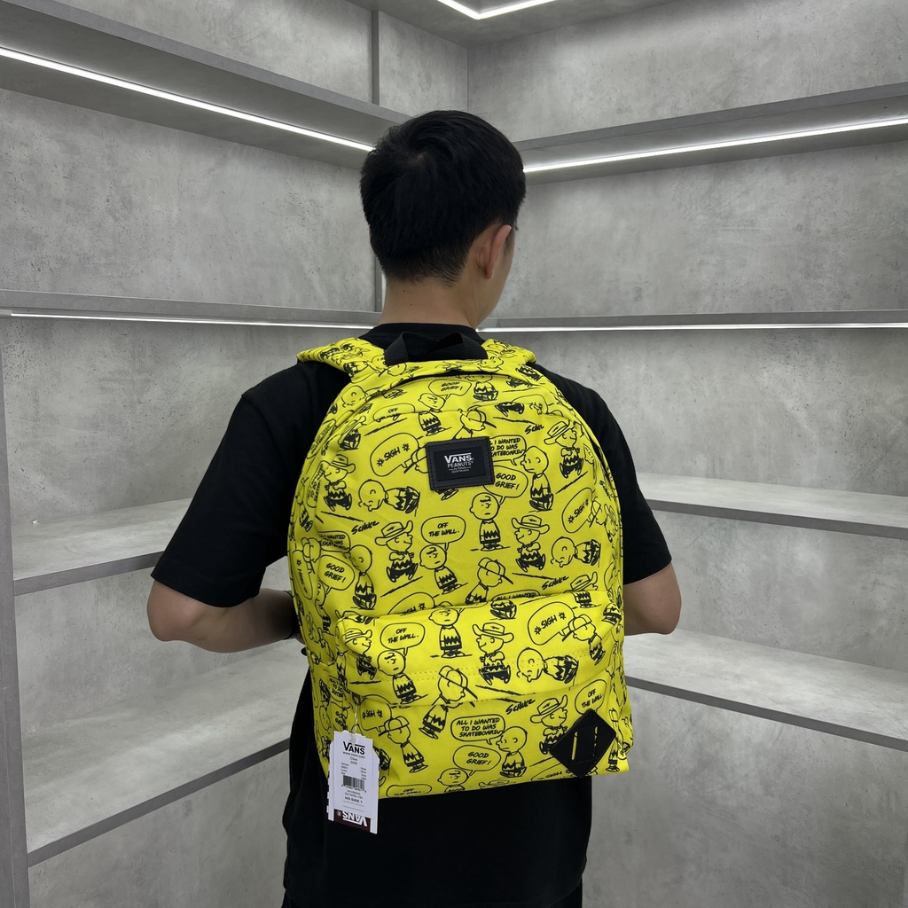 Balo vans x Caro Snoopy Basic Backpack - Cam kết hàng xuất xịn 100%