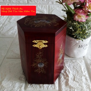 Hộp đựng gói trà bằng gỗ hương quý hiếm loại trung (HT13)