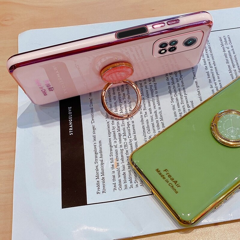 Ốp Điện Thoại Silicon Mềm Mạ Gương Có Vòng Đỡ Cho Xiaomi Mi 10t Mi10T Pro 10t Redmi Note 7 Pro Redmi Note 8 P Pro Poco F3