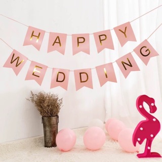 Dây chữ ánh kim happy wedding