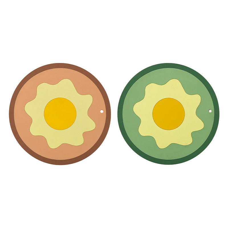 Miếng Lót Bàn Ăn Cách Nhiệt Chống Thấm Nước Họa Tiết Trứng Ốp La Dễ Thương