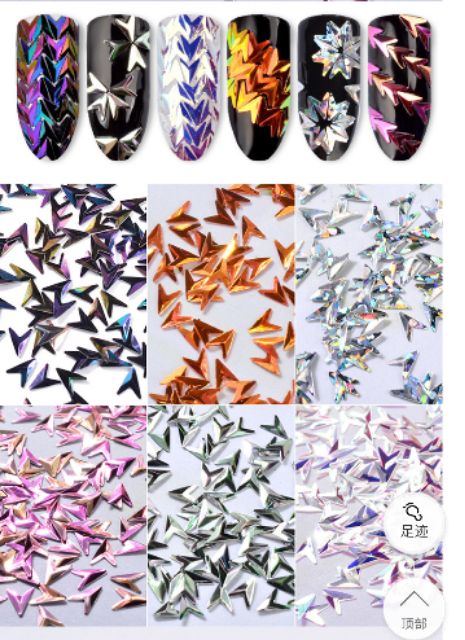 Set 6 hủ Trang trí móng hình mũi tên