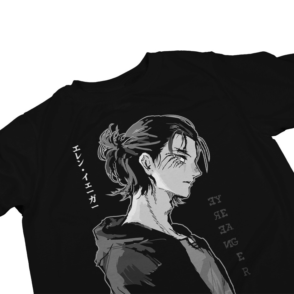 Mẫu áo thun in hình KAOS ANIME ATTACK ON TITAN EREN YEAGER DARK SIDE HUMANITY bán chạy