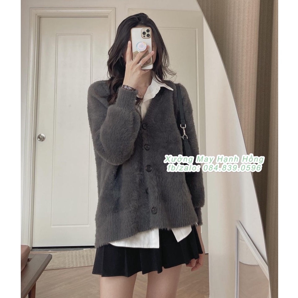 Áo cardigan len lông thỏ dầy dặn, áo khoác cardigan kèm ảnh thật hàng Quảng Châu - Xưởng May Hạnh Hồng | BigBuy360 - bigbuy360.vn