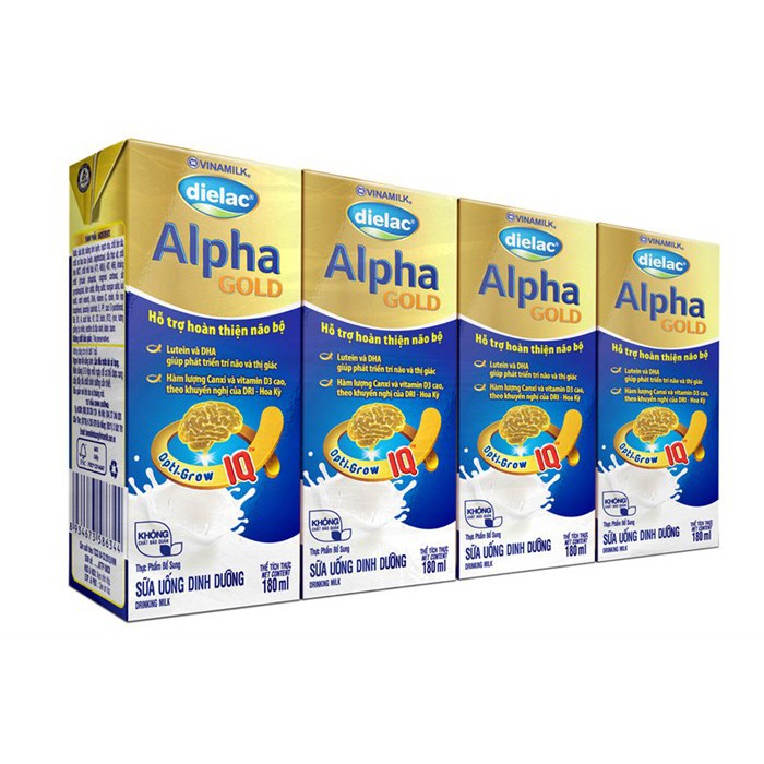 [Mã 267FMCGSALE giảm 8% đơn 500K] Sữa bột pha sẵn Dielac Alpha Gold 110ml (4 hộp)