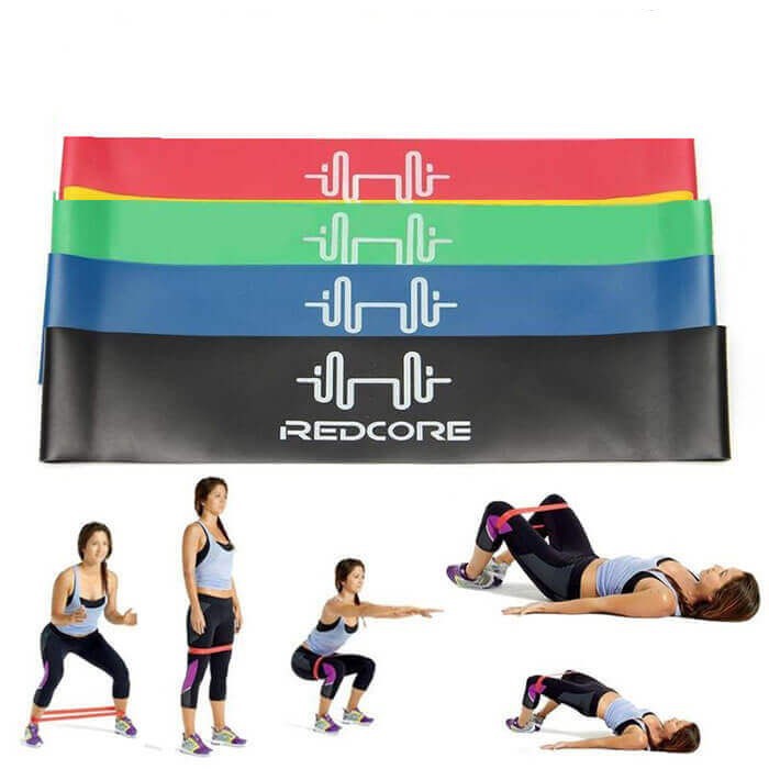 (NOWSHIP) Bộ 5 Dây Tập Gym Mini Band RedCore,dây cao su miniband tập chân mông, phụ kiện tập gym