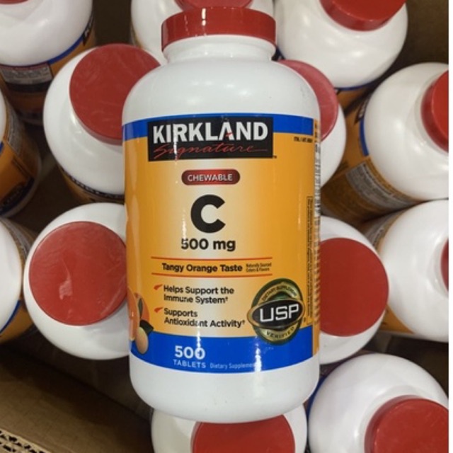 Kẹo nhai vitamin C Kirkland 500mg của Mỹ hộp 500 viên
