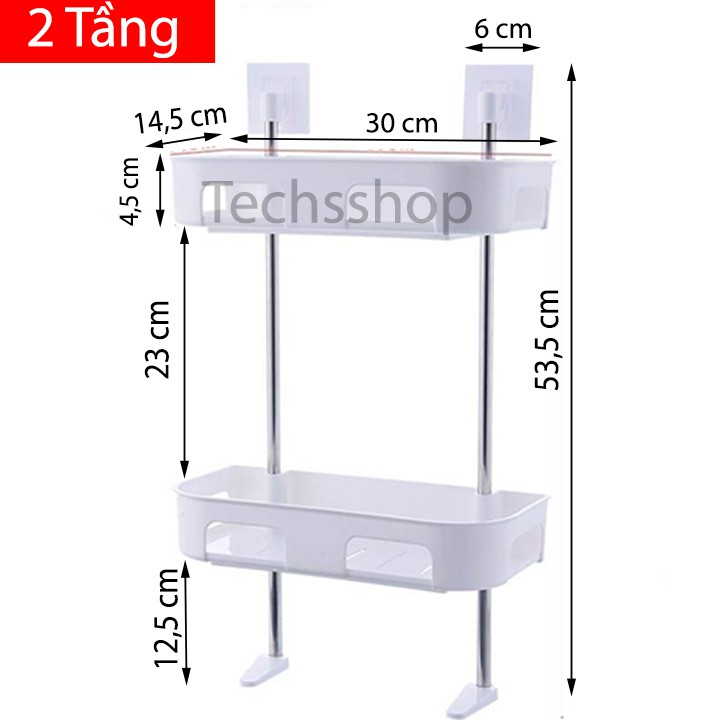 Giá để đồ 2 tầng - khay để đồ nhà tắm, nhà vệ sinh - kệ để đồ nhà bếp