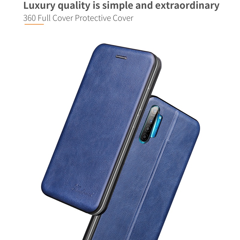 Bao Da PU Điện Thoại Nắp Lật Nam Châm Kiêm Ví Có Thể Làm Giá Đỡ Sang Trọng Cho Realme 6 7 X7 Pro 7 5G