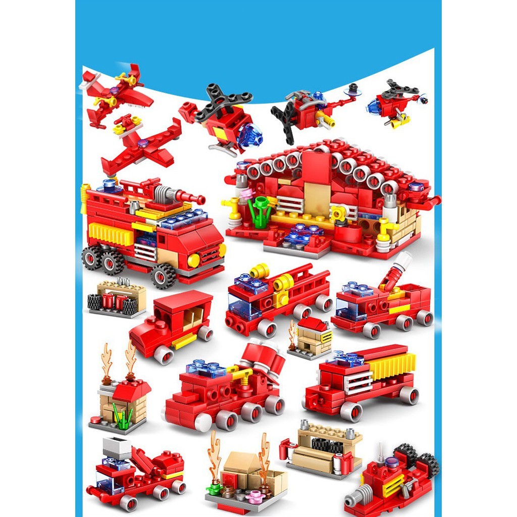Bộ Lego trạm cứu hỏa thành phố gồm 16 mô hình, 414 chi tiết