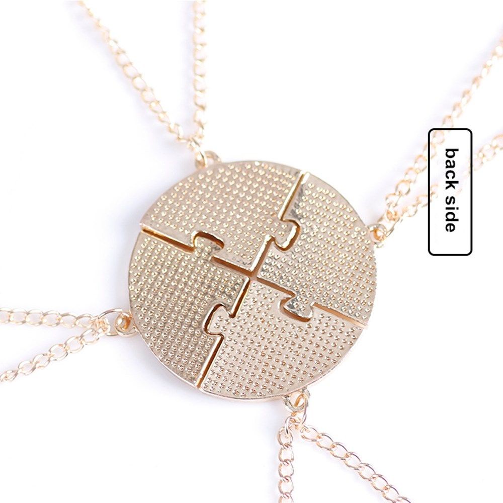 Set 4 sợi dây chuyền tình bạn mặt khắc hình mặt trời mặt trăng đám mây và ngôi sao đính đá giả kim cương cho nam và nữ