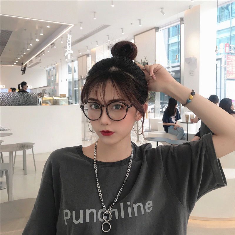 Gọng kính cận nữ nam thời trang mắt tròn phong cách Ulzzang thay được mắt cận tròng kính chống tia UV đẹp giá rẻ 076