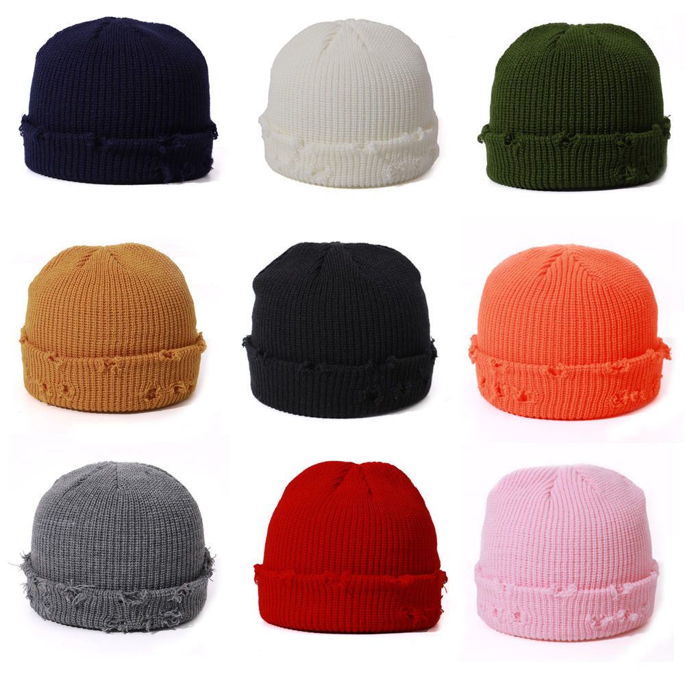 Mũ Beanie Đan Len Giữ Ấm Mùa Đông Phong Cách Hip Hop Nhiều Màu Cho Nam Và Nữ