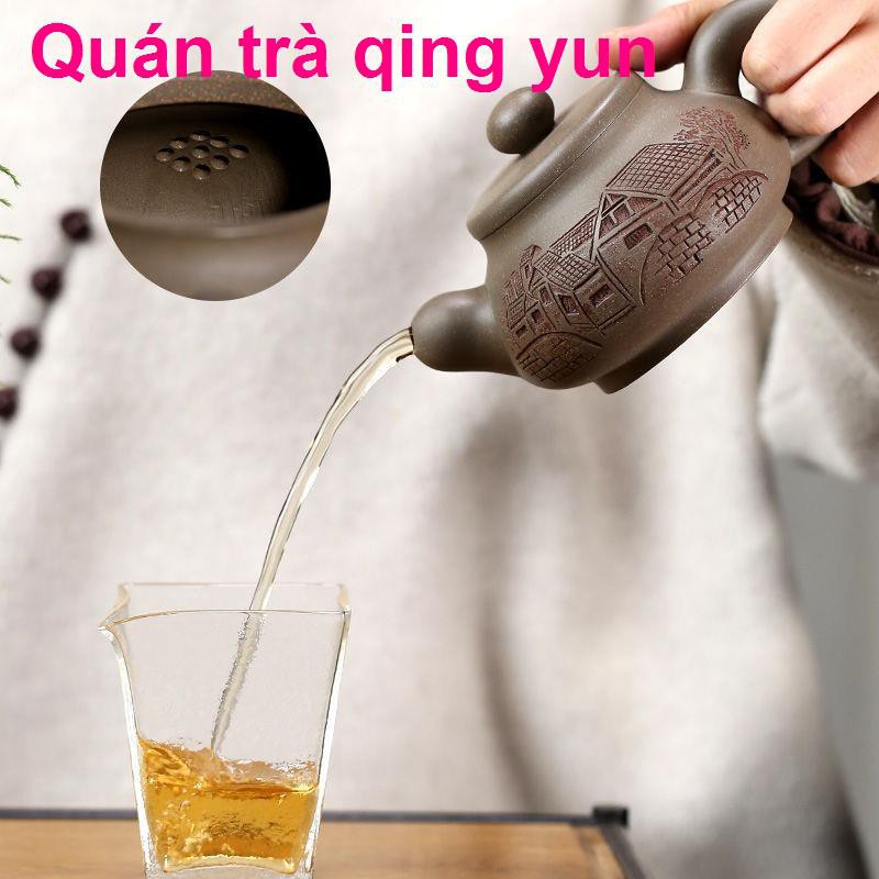 Yi Purple Sand Pot nổi tiếng Handmade Cua gốc Vỏ xanh Tao Hun Tea Set Home Suitcart 270cc1