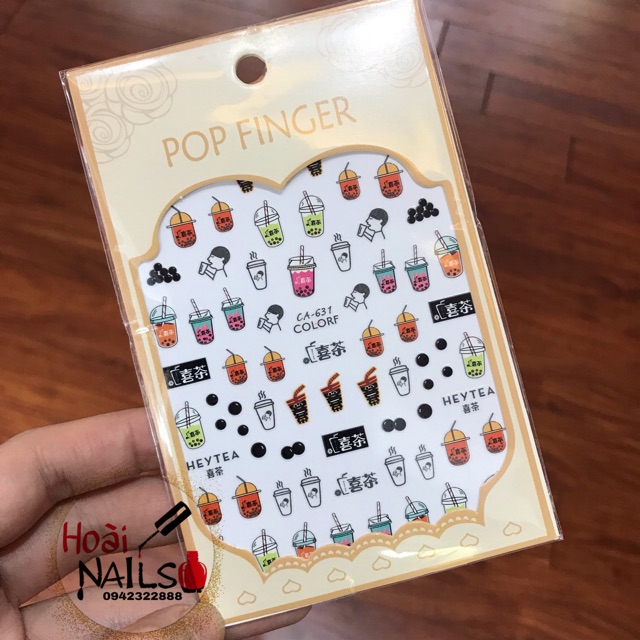 Sticker trà sữa - Phụ kiện Nail